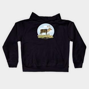 Reindeer Colorful Nature Illustration Kids Hoodie